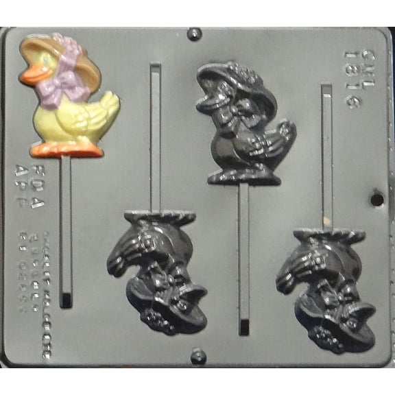 1816 Duck with Bonnet Pop Lollipop Chocolate Candy Mold