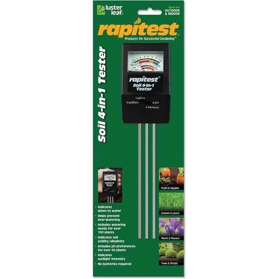 1818 Rapitest 4-in1 pH/Moisture/Fertility/Light Tester, Fertility