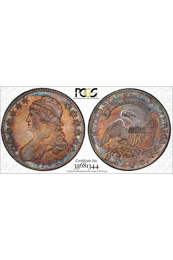 1819 Capped Bust Half Dollars PCGS XF-45 PQ TONING