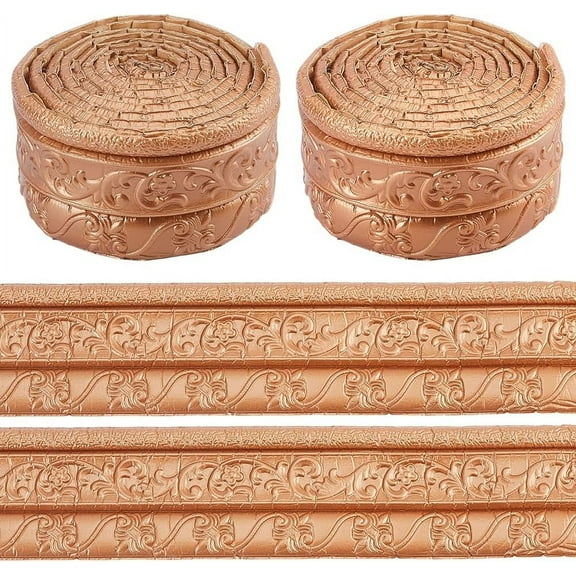 181x3.2 Inch Flexible Baseboard Molding Trim 3D Foam Wall Edging Lines Baseboards Crown Molding Peel and Stick Chocolate Self Adhesive Wallpaper Border Trim Mirror Wall Base Border for Home