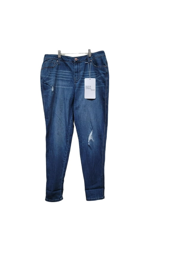 CAN DARK WASH Women's Ankle Skinny High Rise Jeans, US 24W