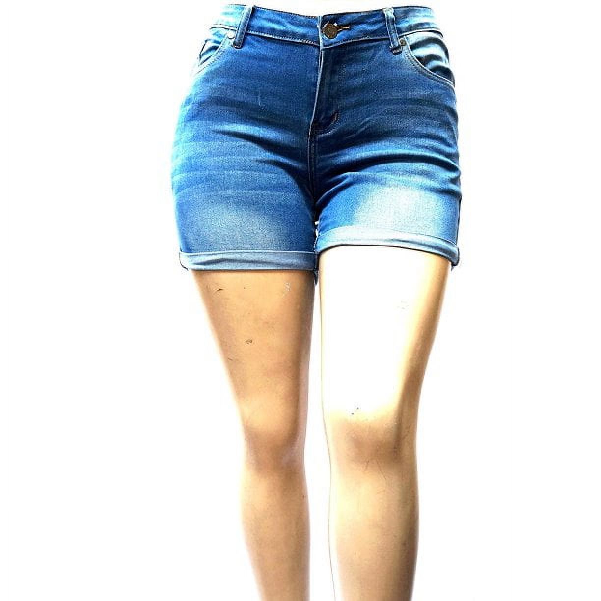 1826 Jeans Women's Plus Size Cuff Rolled Capri Bermuda Short Curvy Denim Jean - 2799 - image 1 of 3
