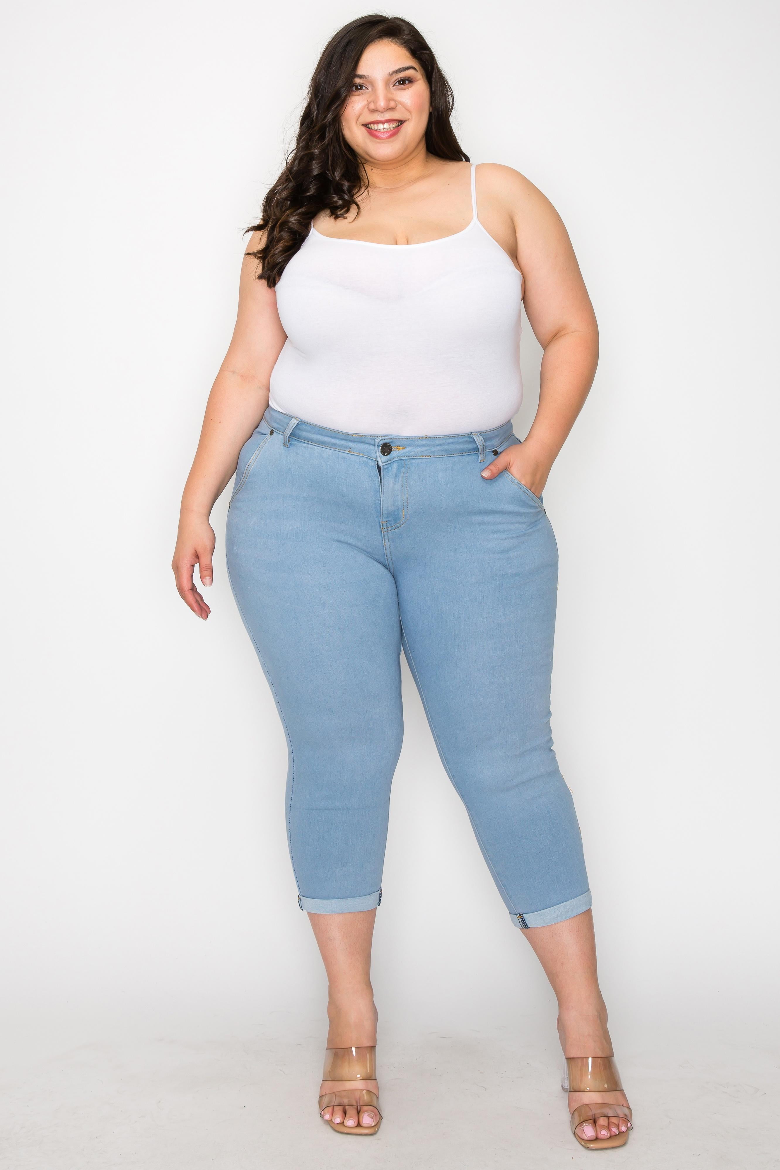 Curvy Jeans Curvy Fit Capris Denim Capri Pants For Curvy Figures