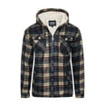 thumbnail image 1 of 1826 Men's Sherpa-Lined Flannel Hoodie Jacket - Warm Zip-Up Layer for Cold Weather - Classic Fleece Plaid Pattern - Perfect for Hiking, Camping, & Everyday Winter Wear, 1 of 5