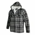 thumbnail image 1 of 1826 Men's Sherpa-Lined Flannel Shackets With Hood and Zipper- Warm Zip-Up Layer for Cold Weather - Classic Fleece Plaid Pattern - Perfect for Hiking, Camping, & Everyday Winter Wear, 1 of 1