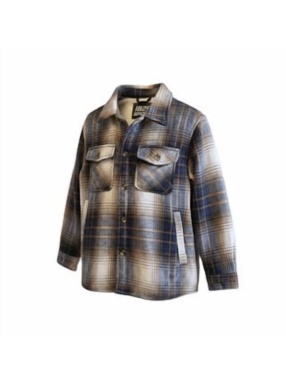 Boy's Flannel Shackets with Sherpa Lining