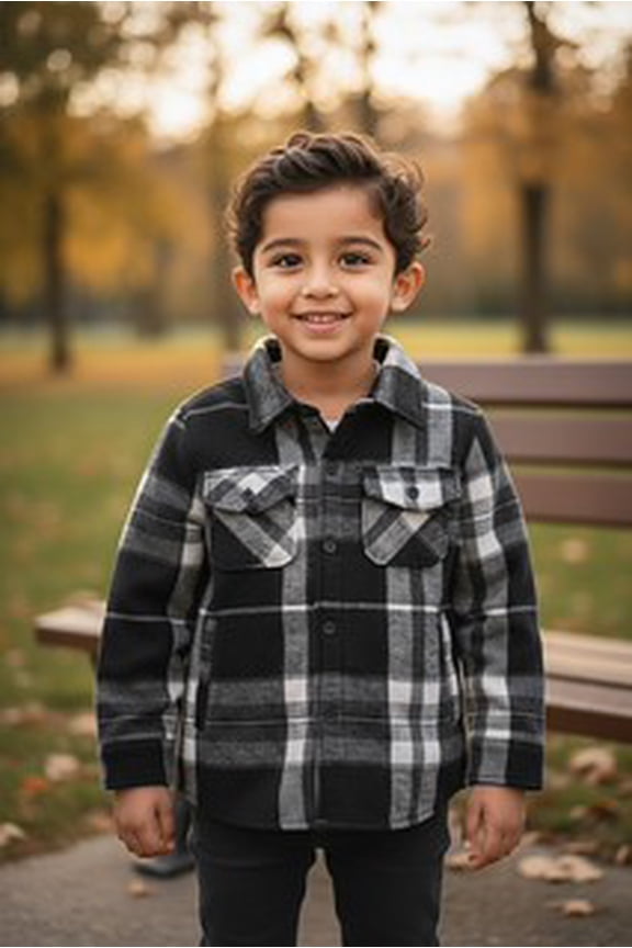 Boy's Flannel Shackets with Sherpa Lining