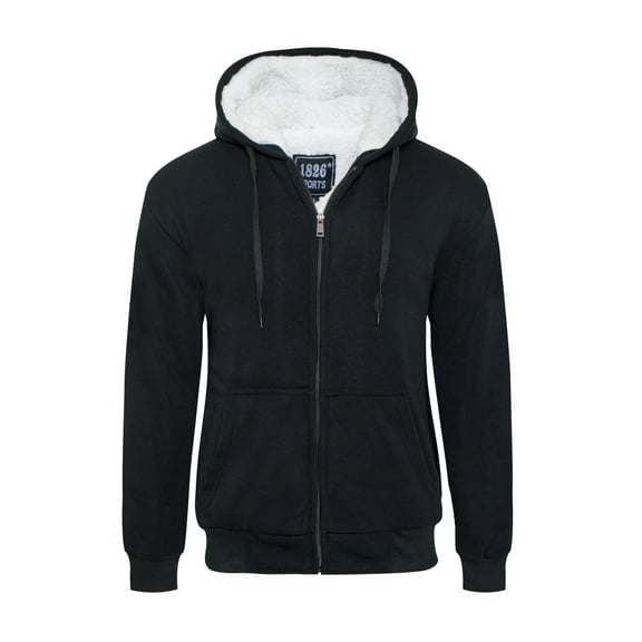 1826 Sports Men's Soft Sherpa Lined Fleece Hoodie Full Zip