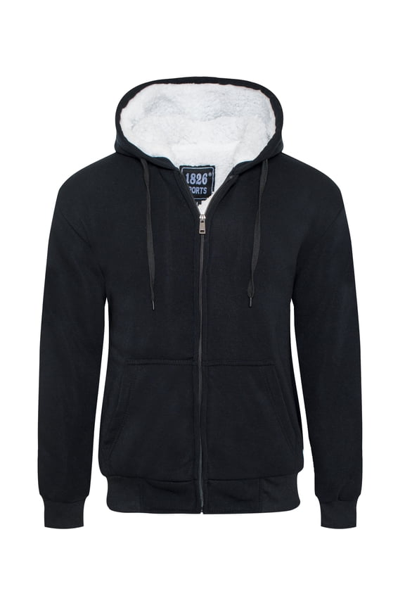Men's Soft Sherpa Lined Fleece Hoodie Full Zip