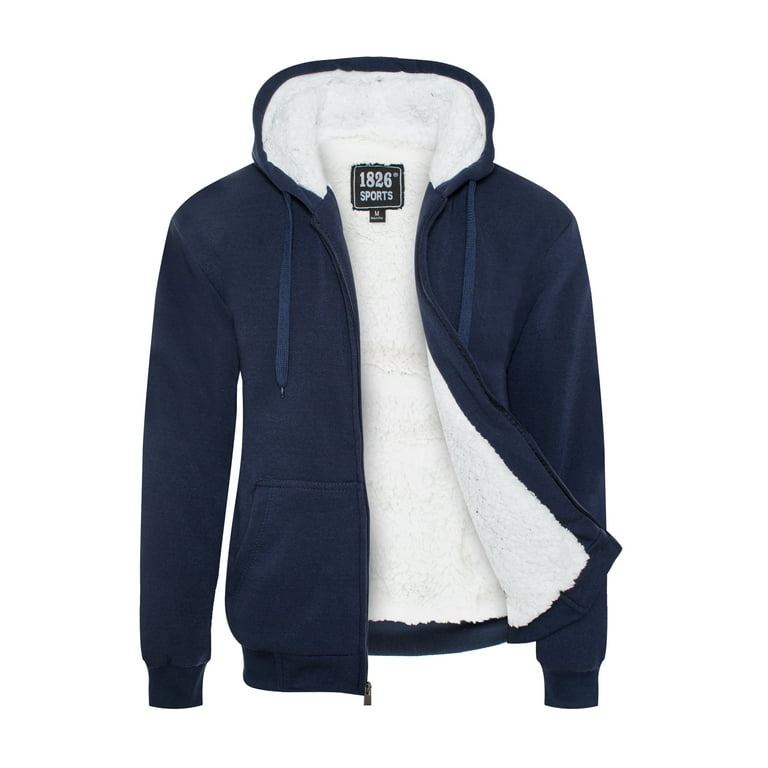 1826 Sports Men s Soft Sherpa Lined Fleece Hoodie Full Zip