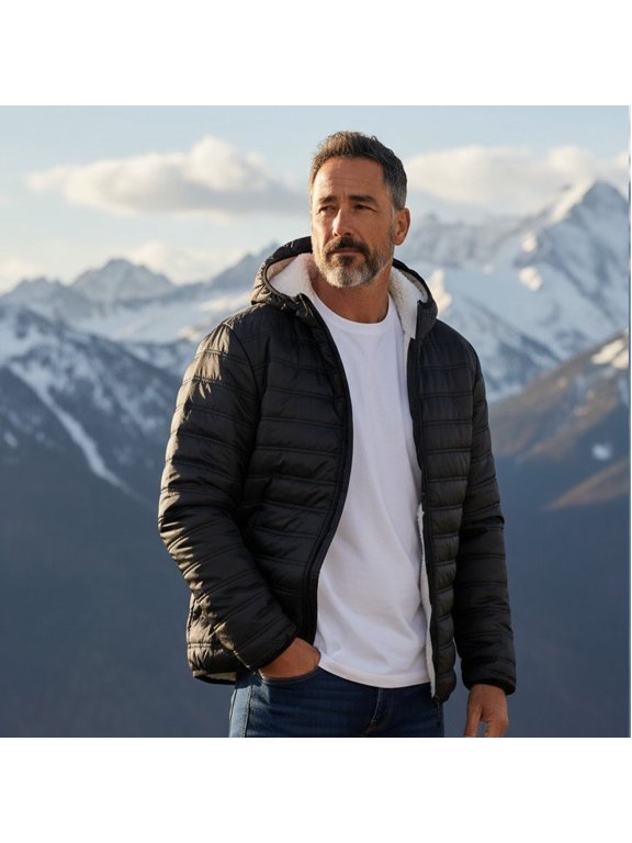 Men's Water Resistant Quilted Jackets with Sherpa Lining. Perfect for Hiking, Camping, Cold Weather & Everyday Wear.