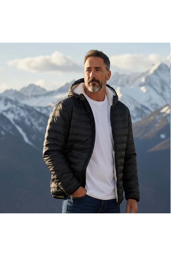 Men's Water Resistant Quilted Jackets with Sherpa Lining. Perfect for Hiking, Camping, Cold Weather & Everyday Wear.