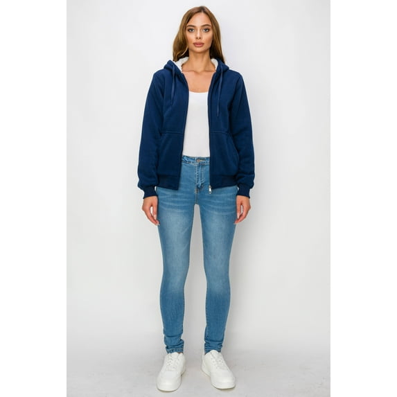 1826 Sports Women's Full Zip Up Fleece Hoodies with Sherpa Lining Winter Hoodies warm heavyweight sweatshirt