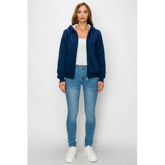 1826 Sports Women's Full Zip Up Fleece Hoodies with Sherpa Lining Winter Hoodies warm heavyweight sweatshirt