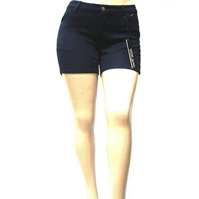 1826 Women's Premium Plus Size Dark Blue/Black Denim Jeans Short