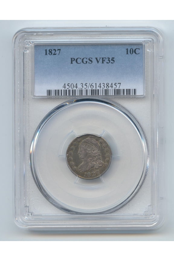 1827 Capped Bust Dime, PCGS VF-35