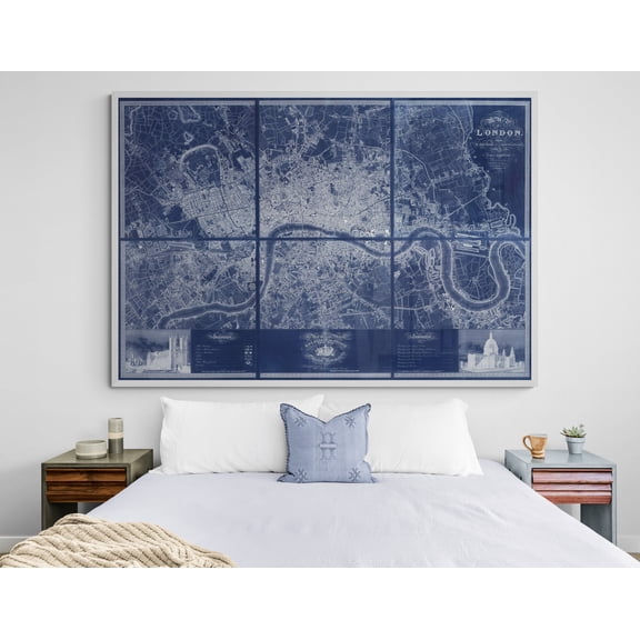 1827 Greenwoood’s Six Sheet Map of London | Fabric Adhesive Wall Mural