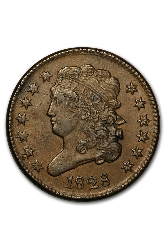 1828 Half Cent 13 Stars AU