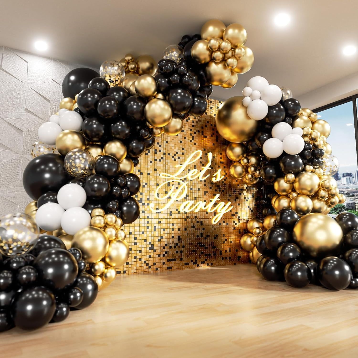 Black and yellow balloons discount