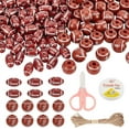 thumbnail image 1 of 183 Pcs Sports Ball Beads Set Including 140 Pcs 18mm Acrylic Rugby Beads and 40 Pcs 16mm Rugby Pattern Wood Beads with Jute Cord and Crystal Elastic Rope for Jewelry Making, 1 of 7