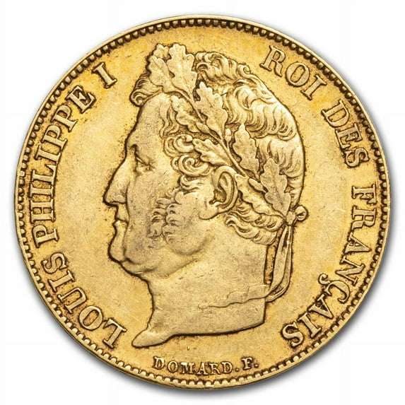 1830-1848 France Gold 20 Francs Louis Philippe Avg Circ (Scruffy)
