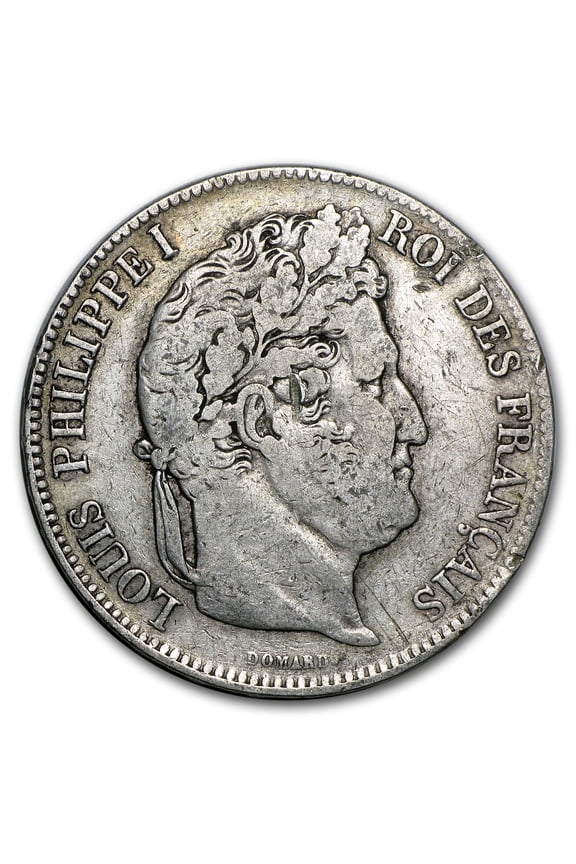 1831-1848 France Silver 5 Francs Louis Philippe I Avg Circ