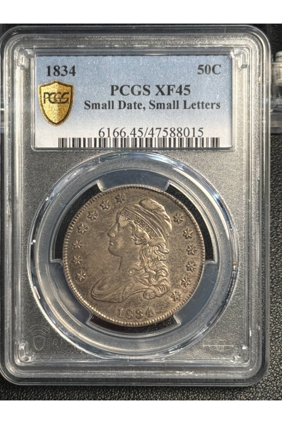 1834 Capped Bust Half Dollars PCGS XF-45 Small Date, Small Letters
