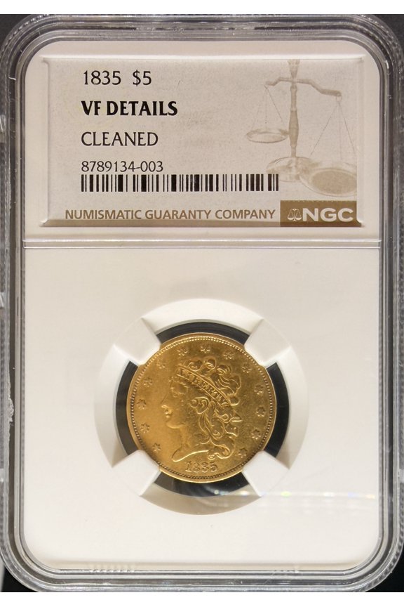 1835 $5 Classic Head VF Details NGC (PA8789134003)