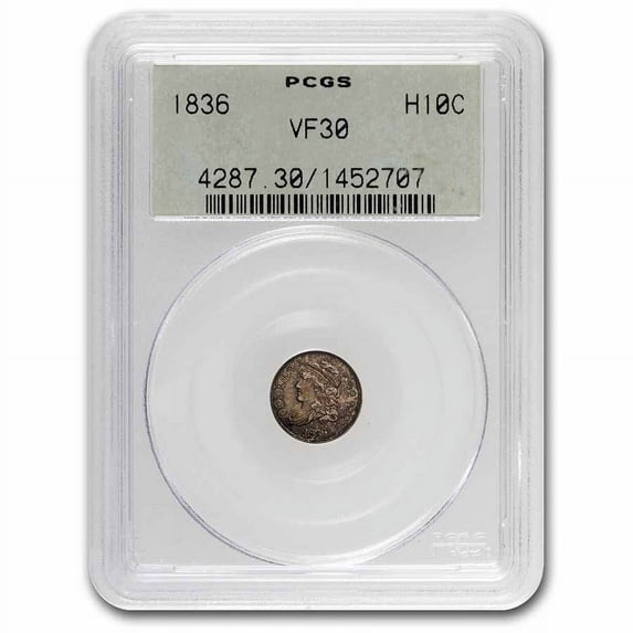 1836 Capped Bust Half Dime VF-30 PCGS (OGH)