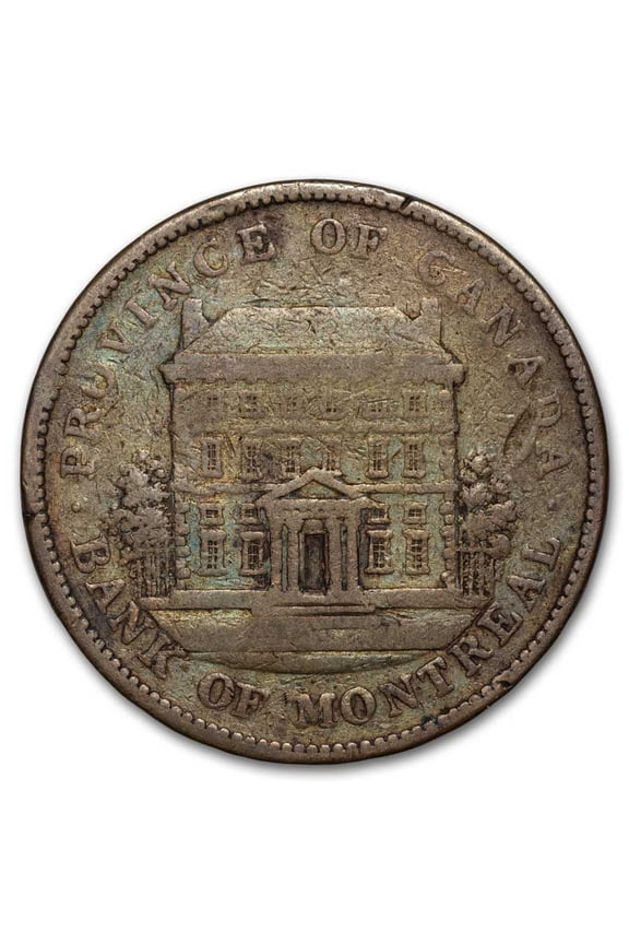 1837-1842 Canada Bank of Montreal One Penny Bank Token Avg Circ