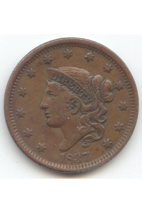 1837 Coronet Head Large Cent, Small Letters, VF-XF