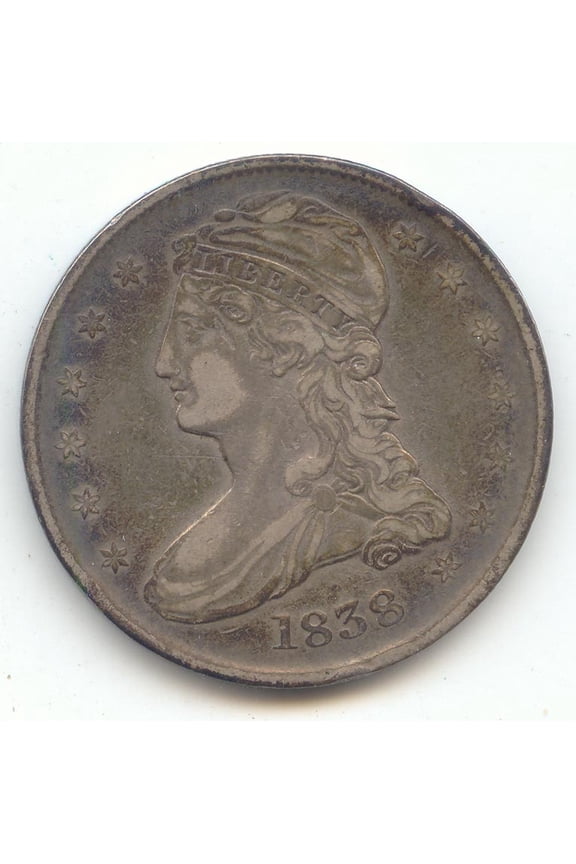 1838 Reeded Edge Capped Bust Half Dollar, Pleasing VF-XF