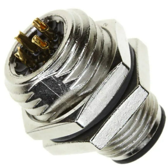 1838893-2 T E 4 Position Circular Connector Plug, Male Pins Solder Cup