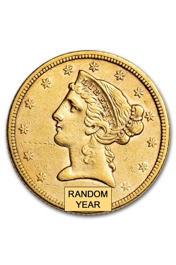 1839-1866 $5 Liberty Gold Half Eagle No Motto AU (Random Year)