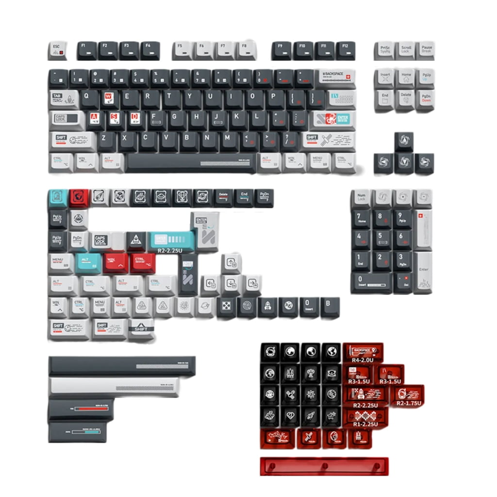 Programming Theme Keycaps 183Key Keycap Set Five Sides Heat Sublimated with the Moon Program ...