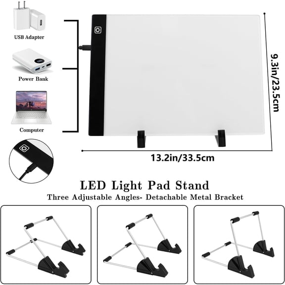 183PCS A4 Diamond Painting Light Pad Kit, Light Board for Diamond Painting Accessories, Tracing Light Box with 5D Painting Tools Set for Full Drill & Partial Drill Art