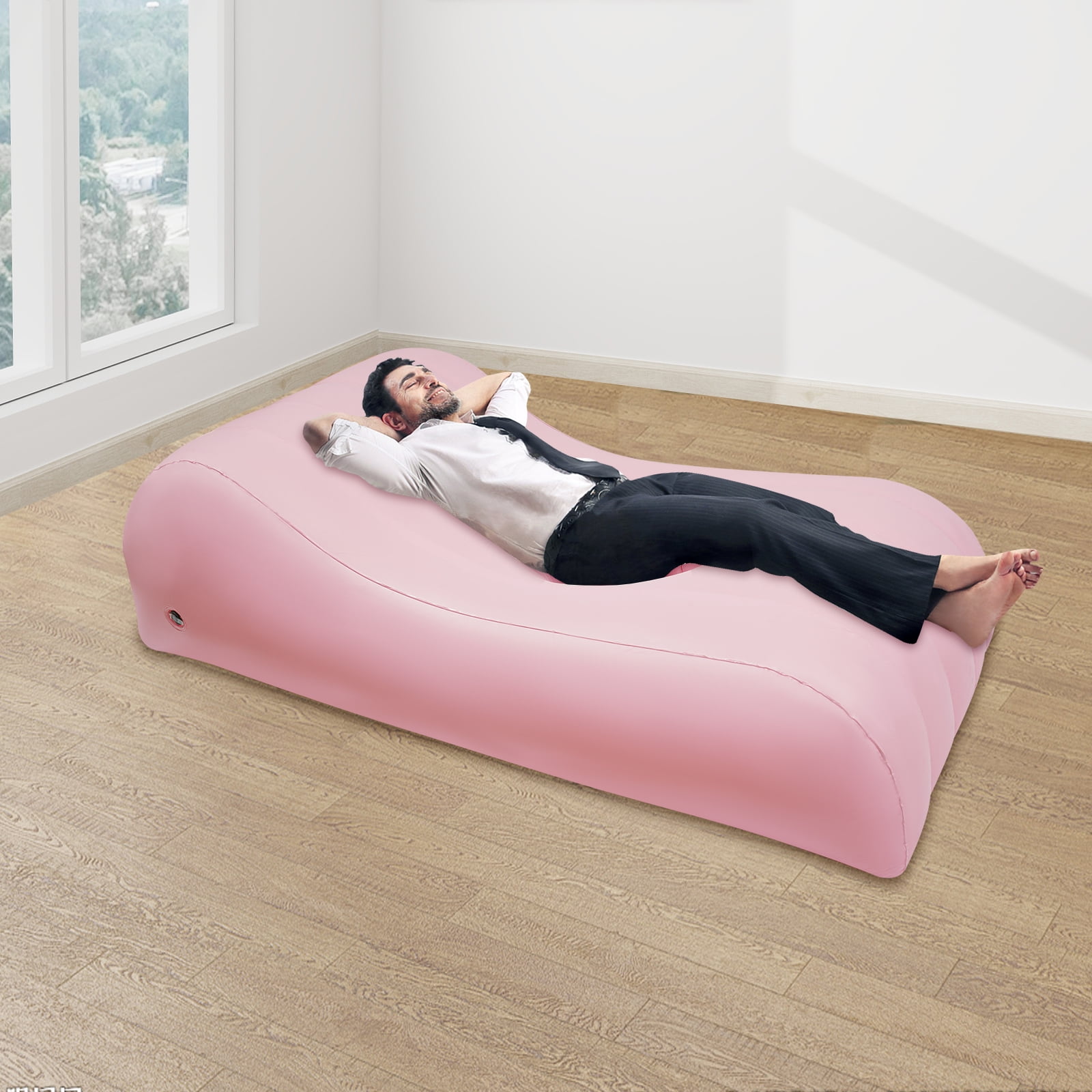 Pink Inflatable Sofa Bed Pink Inflatable Sofa Seat, Transparent