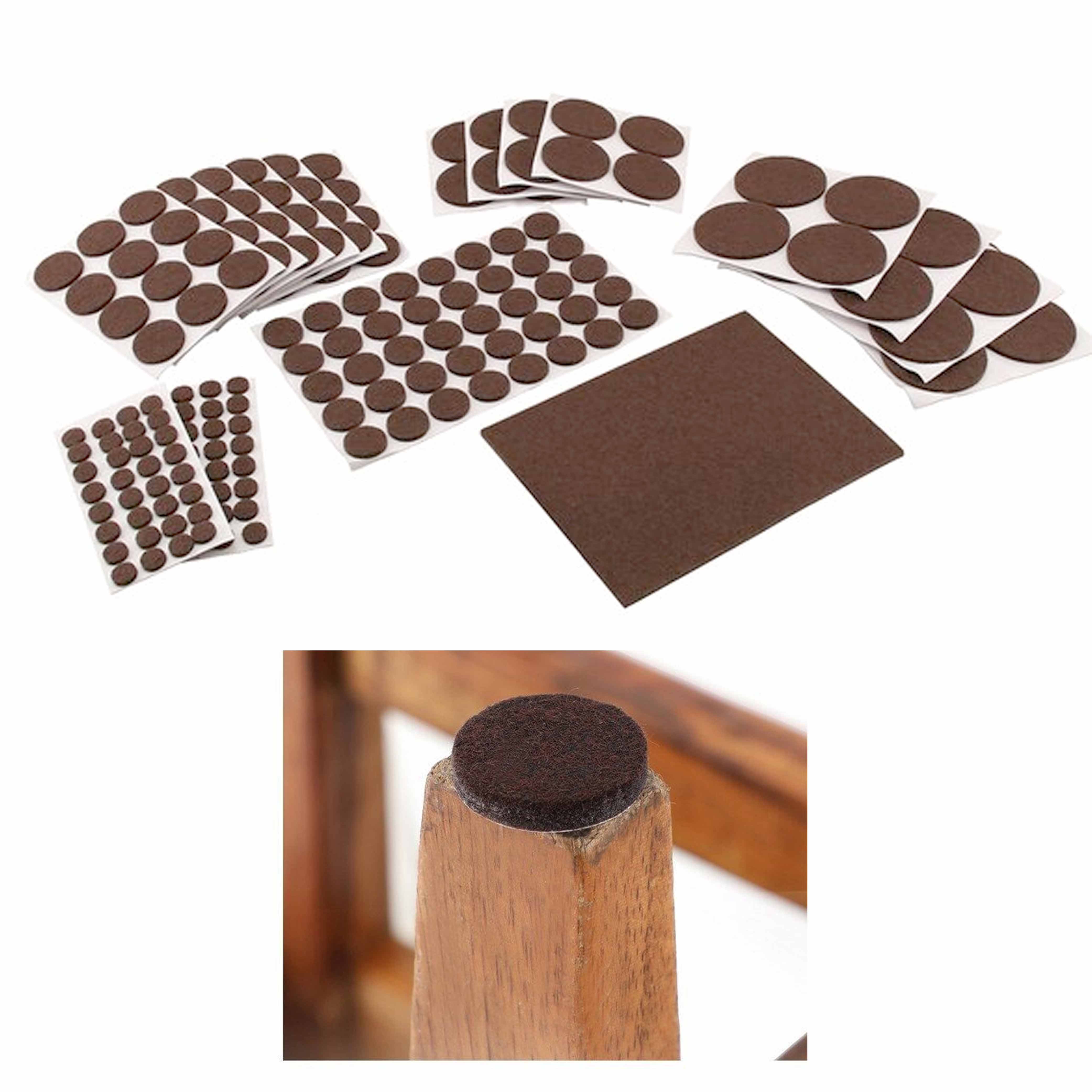 184 Brown Adhesive Backed Felt Pads Dots Button Furniture Slide Floor