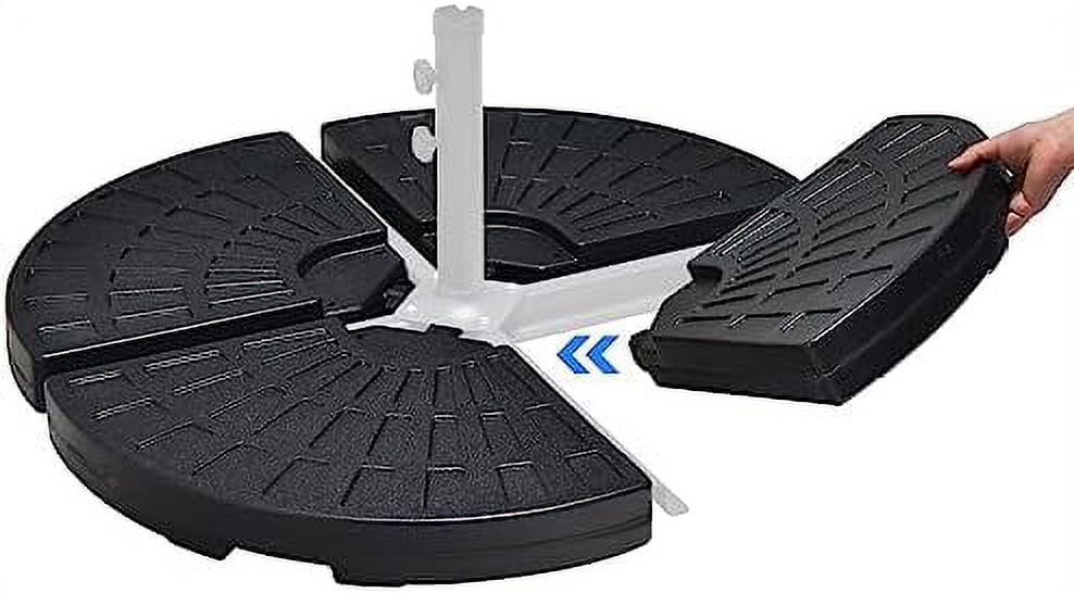 184 Lbs Offset Umbrella Base, 4 PCS Cantilever Umbrella Weighted Base With EasyFill Spouts And