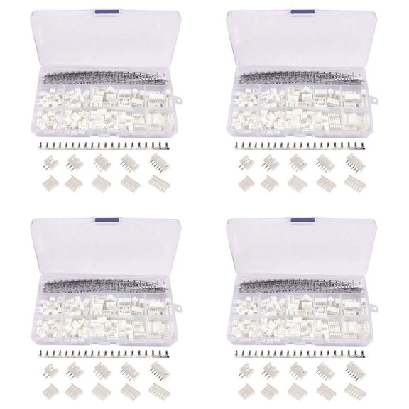 1840Pcs 2.54mm JST-XH Connector Kit with 2.54mm Female Pin Header and 2/3/4/5/6 Pin Housing Connector Adapter Plug