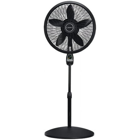 1843 18? Remote Control Cyclone Pedestal Fan with Built-in Timer, Black Features Oscillating Movement and Adjustable Height