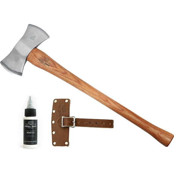 1844 Helko Werk Germany Classic Odyssey Double Bit Axe - Made in Germany Double Bit Axe and Felling Axe for Cutting Large Timber, Felling Trees - Head 3.5 lbs, Handle 30 in. (Odyssey) #10600