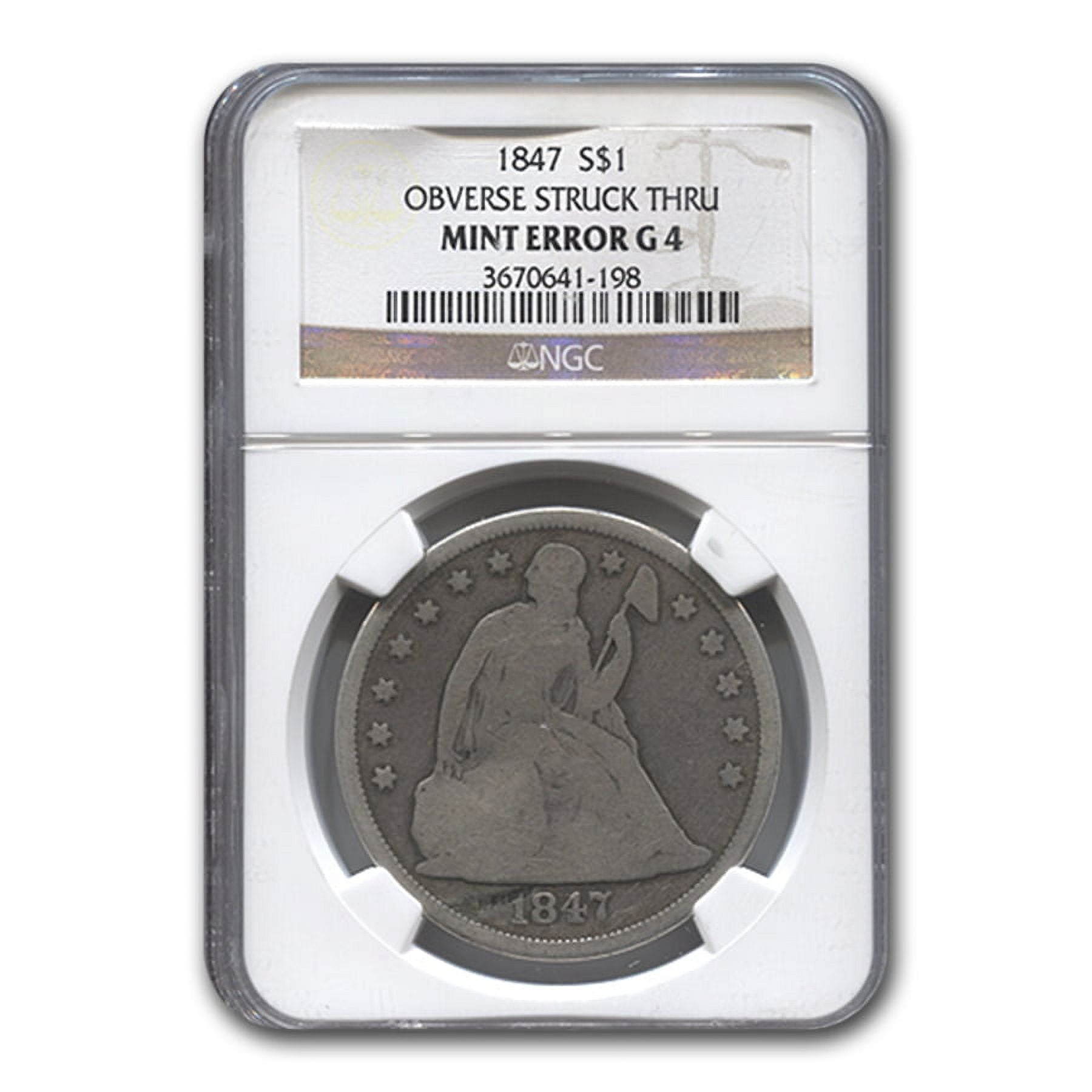 1847 Liberty Seated Dollar Good-4 NGC (Mint Error) - Walmart.com