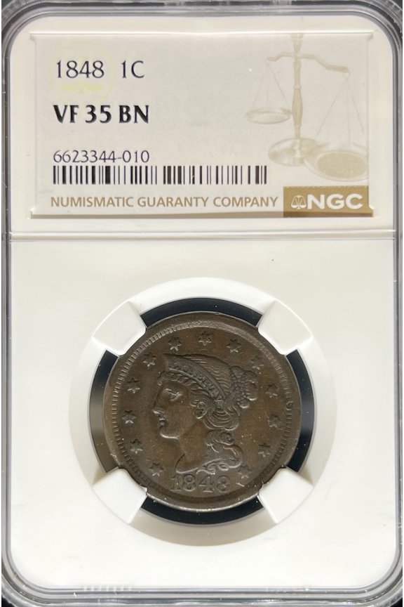 1848 Large Cent VF35BN NGC (PA6623344010)
