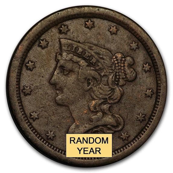 1849-1857 Braided Hair Half Cent VG-VF