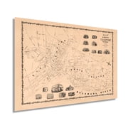 1849 Trenton New Jersey Map - Vintage Trenton New Jersey Wall Art - Trenton NJ Poster - Old Trenton New Jersey Map Showing Illustrations of Local Structures