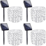 184FT 520 LED Solar String Lights, Super Bright Solar Lights with 8 Lighting Modes, IP65 Waterproof Solar Fairy Lights for Garden, Patio, Trees, Cool White