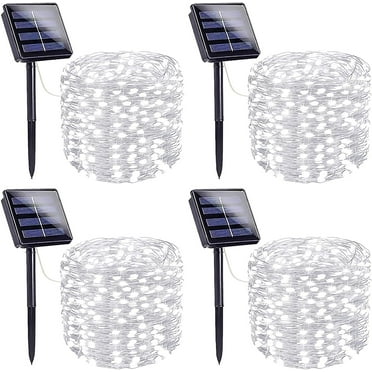 184FT 520 LED Solar String Lights, Super Bright Solar Lights with 8 Lighting Modes, IP65 Waterproof Solar Fairy Lights for Garden, Patio, Trees, Cool White