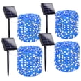 thumbnail image 1 of 4 Pack Solar Fairy String Lights Outdoor 184FT 520LED, Juhefa IP65 Waterproof Christmas Twinkle Lights for DIY Christmas Decorations, Garden, Wedding, Holiday (Blue), 1 of 9