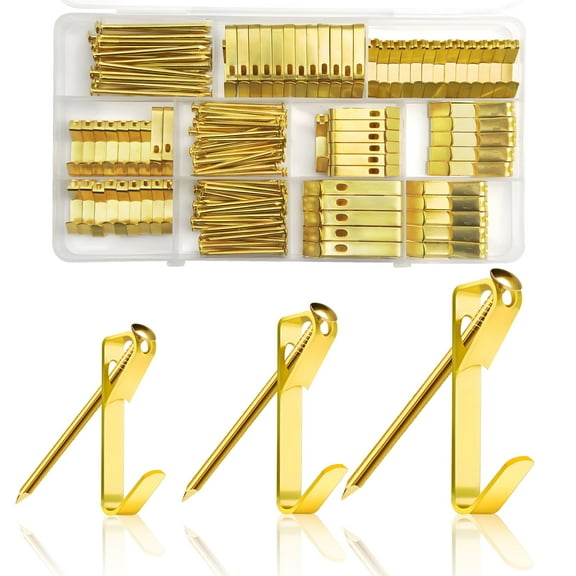 184Pcs Heavy-Duty Metal Boxed Picture Hooks Hanging Kit Wall Hanging Set, 20LB, 30LB, 50LB Hooks Models for Wooden Walls, Plasterboard Picture Hooks